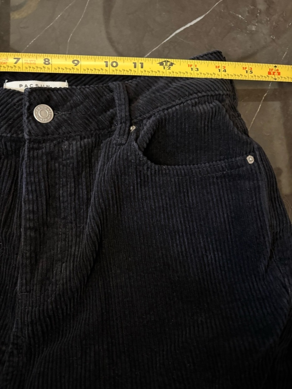 90s, PacSun Women’s Black Corduroy Mom Pants Size 28 Everyday, baggy, Goth - Picture 8 of 12